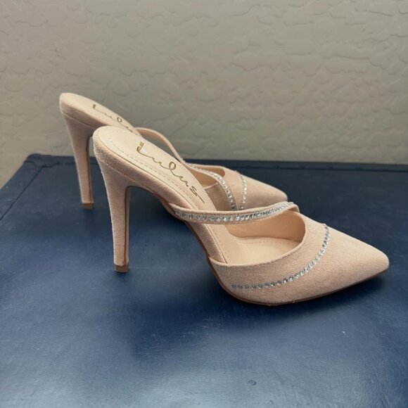 Lulus suede Pointed Toe Mule Heels Size 6 - Picture 4 of 5